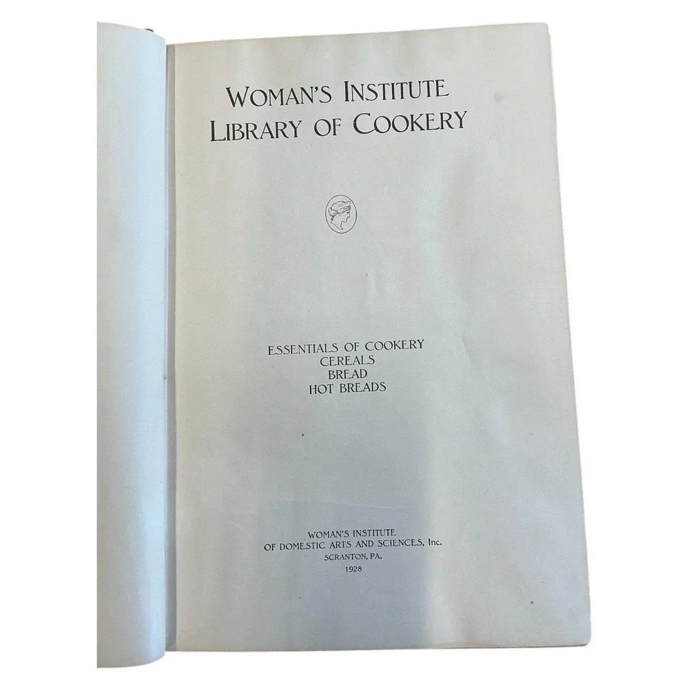 Womans Institute Library of Cookery 1928 Vintage Hardcover Cookbook Domestic Art